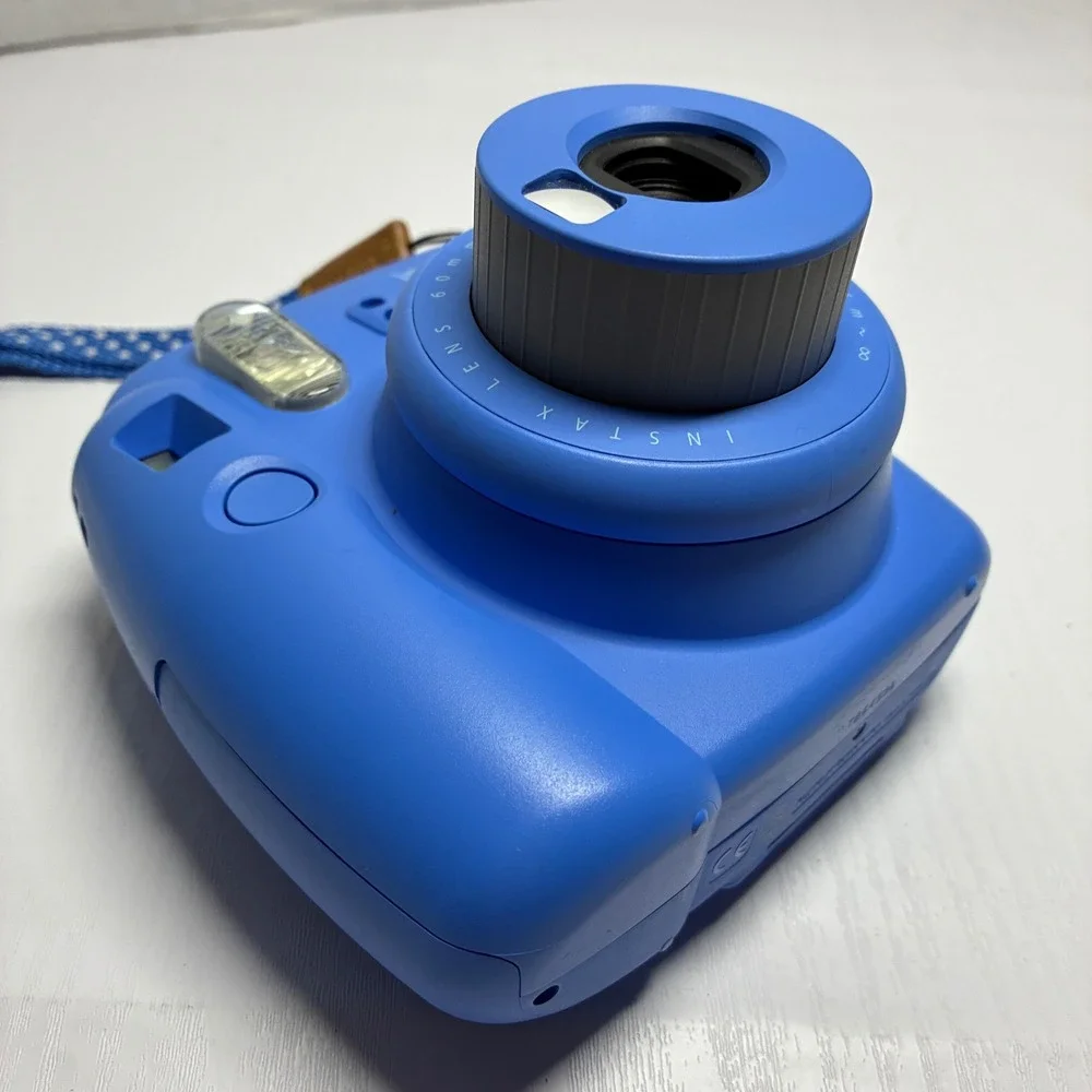 Fujifilm Instax Mini 9 Instant Film Camera Cobalt Blue with Polka Dot Strap